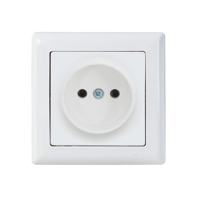 Розетка 1-ая (скрытая, б/з) белая, DARIA, MUTLUSAN