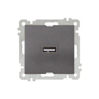 Розетка 1-ая USB (скрытая, без рамки) дымчатая, DARIA, MUTLUSAN Розетка 1-ая USB (скрытая, без рамки) дымчатая, DARIA, MUTLUSAN