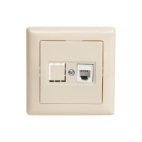 Розетка телефонная 1хRJ12 (скрытая, RJ12) кремовая, DARIA, MUTLUSAN Розетка телефонная 1хRJ12 (скрытая, RJ12) кремовая, DARIA, MUTLUSAN