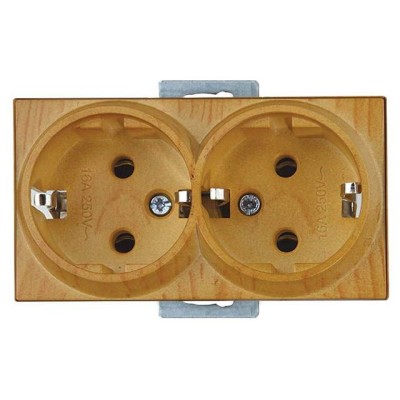 Розетка 2-ая (скрытая, с/з) дуб, RITA, MUTLUSAN