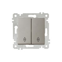 Выключатель проходной 2-клав. (скрытый, без рамки, пруж. зажим) титан, RITA, MUTLUSAN Выключатель проходной 2-клав. (скрытый, без рамки, пруж. зажим) титан, RITA, MUTLUSAN