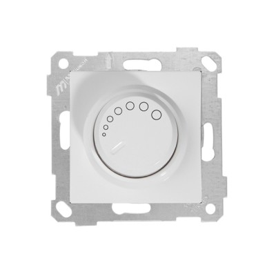 Выключатель поворотный (диммер) (скрытый, без рамки, винт. зажим, 600Вт) белый, RITA, MUTLUSAN