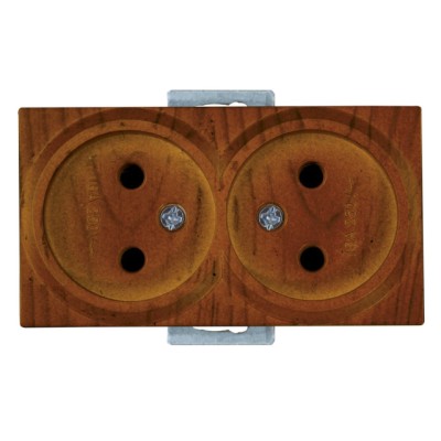 Розетка 2-ая (скрытая, б/з) орех, RITA, MUTLUSAN