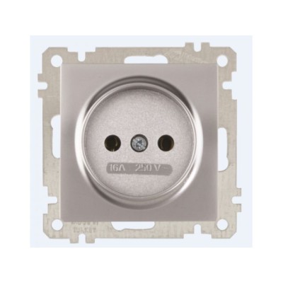 Розетка 1-ая (скрытая, без рамки, б/з) серебро, DARIA, MUTLUSAN