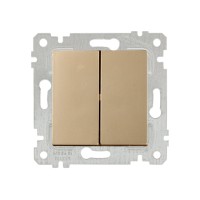 Выключатель 2-клав. (скрытый, без рамки, пруж. зажим) золото, RITA, MUTLUSAN Выключатель 2-клав. (скрытый, без рамки, пруж. зажим) золото, RITA, MUTLUSAN