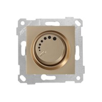 Выключатель поворотный (диммер) (скрытый, без рамки, винт. зажим, 600Вт) золото, RITA, MUTLUSAN