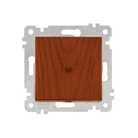 Выключатель 1-клав. (скрытый, без рамки, винт. зажим) вишня, RITA, MUTLUSAN