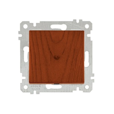 Выключатель 1-клав. (скрытый, без рамки, винт. зажим) вишня, RITA, MUTLUSAN