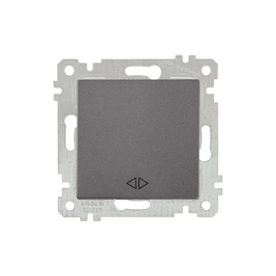 Выключатель промежуточный многопозиционный (скрытый, без рамки, пруж. зажим) дымчатый, RITA, MUTLUSA