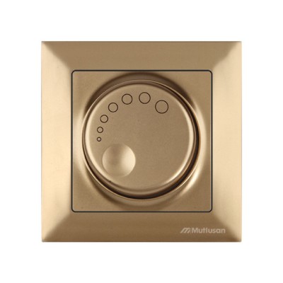 Выключатель поворотный (диммер) (скрытый, винт. зажим, 600Вт) золото, DARIA, MUTLUSAN Выключатель поворотный (диммер) (скрытый, винт. зажим, 600Вт) золото, DARIA, MUTLUSAN