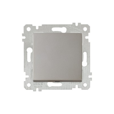 Выключатель 1-клав. (скрытый, без рамки, пруж. зажим) титан, RITA, MUTLUSAN