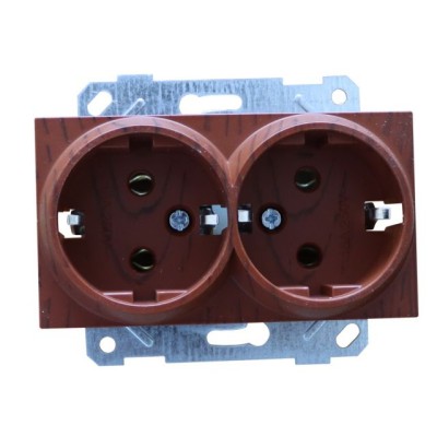 Розетка 2-ая (скрытая, с/з, керамика) вишня, RITA, MUTLUSAN