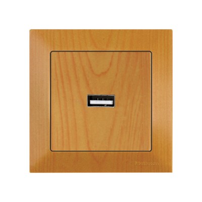 Розетка 1-ая USB (скрытая) дуб, DARIA, MUTLUSAN