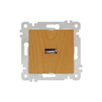 Розетка 1-ая USB (скрытая, без рамки) дуб, RITA, MUTLUSAN Розетка 1-ая USB (скрытая, без рамки) дуб, RITA, MUTLUSAN