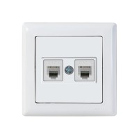 Розетка телефонная 2хRJ12 (скрытая) белая, DARIA, MUTLUSAN Розетка телефонная 2хRJ12 (скрытая) белая, DARIA, MUTLUSAN