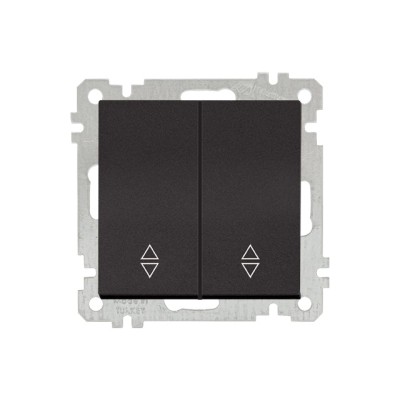 Выключатель проходной 2-клав. (скрытый, без рамки, винт. зажим) черный, DARIA, MUTLUSAN