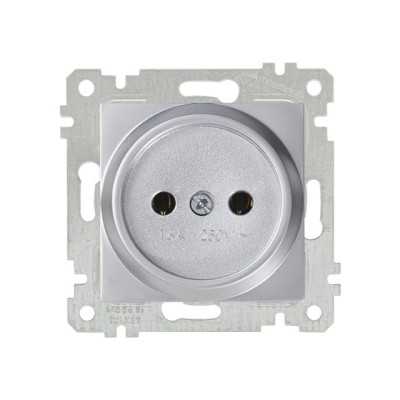 Розетка 1-ая (скрытая, без рамки, б/з) серебро, RITA, MUTLUSAN