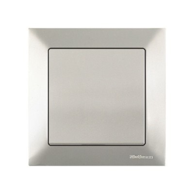 Выключатель 1-клав. (скрытый, пруж. зажим) титан, DARIA, MUTLUSAN