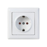 Розетка 1-ая (скрытая, с/з, с/штор) белая, DARIA, MUTLUSAN Розетка 1-ая (скрытая, с/з, с/штор) белая, DARIA, MUTLUSAN