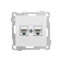 Розетка компьютерная 2xRJ45 (Cat5e) белая, ELITRA, MUTLUSAN Розетка компьютерная 2xRJ45 (Cat5e) белая, ELITRA, MUTLUSAN