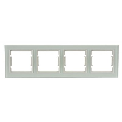 Рамка 4-ая горизонтальная белое стекло ELITRA, MUTLUSAN