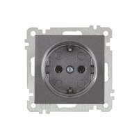 Розетка 1-ая (скрытая, с/з) дымчатая, ELITRA, MUTLUSAN Розетка 1-ая (скрытая, с/з) дымчатая, ELITRA, MUTLUSAN