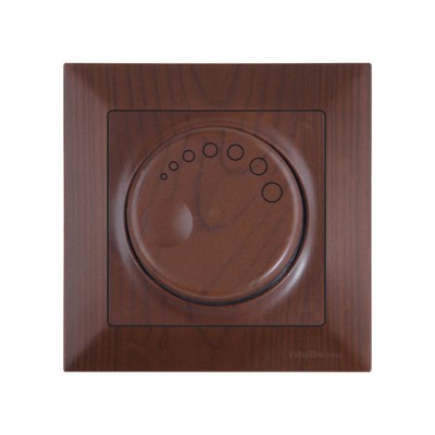Выключатель поворотный (диммер) (скрытый, винт. зажим, 600Вт) орех, DARIA, MUTLUSAN