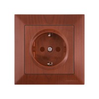 Розетка 1-ая (скрытая, с/з, шторки) вишня, DARIA, MUTLUSAN Розетка 1-ая (скрытая, с/з, шторки) вишня, DARIA, MUTLUSAN