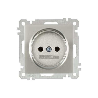 Розетка 1-ая (скрытая, без рамки, б/з) титан, DARIA, MUTLUSAN