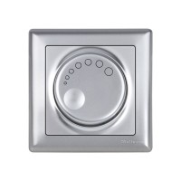 Выключатель поворотный с подсветкой (диммер) (скрытый, винт. зажим, 600Вт) серебро, DARIA, MUTLUSAN Выключатель поворотный с подсветкой (диммер) (скрытый, винт. зажим, 600Вт) серебро, DARIA, MUTLUSAN