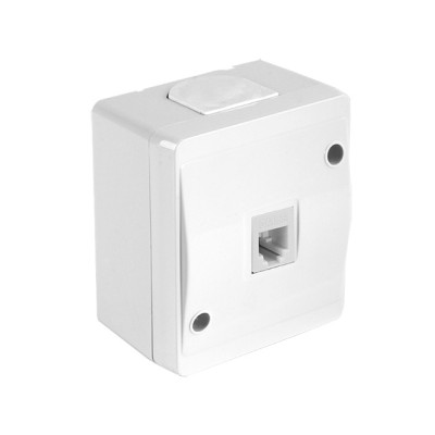 Розетка компьютерная 1хRJ45 (Cat5e, открытая) белая, NEMLIYER, MUTLUSAN