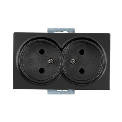 Розетка 2-ая (скрытая, б/з, керамика) черная, DARIA, MUTLUSAN