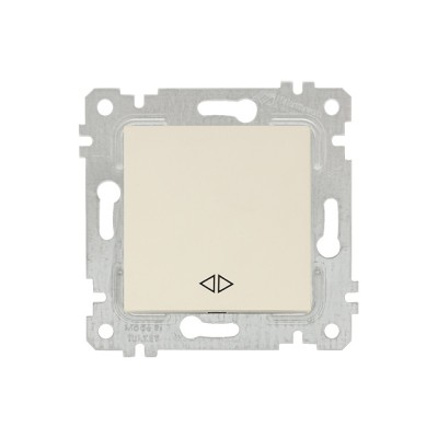 Выключатель промежуточный многопозиционный (скрытый, без рамки, пруж. зажим) кремовый, RITA, MUTLUSA