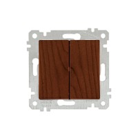 Выключатель 2-клав. (скрытый, без рамки, пруж. зажим) орех, RITA, MUTLUSAN Выключатель 2-клав. (скрытый, без рамки, пруж. зажим) орех, RITA, MUTLUSAN