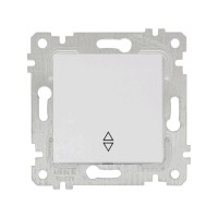 Выключатель проходной 1-клав. (скрытый, без рамки, пруж. зажим) белый, RITA, MUTLUSAN