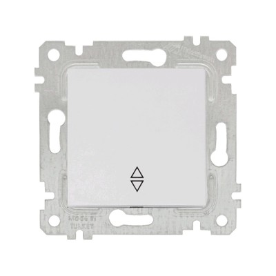 Выключатель проходной 1-клав. (скрытый, без рамки, пруж. зажим) белый, RITA, MUTLUSAN