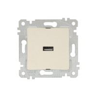 Розетка 1-ая USB (скрытая, без рамки) кремовая, RITA, MUTLUSAN