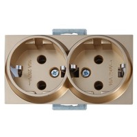 Розетка 2-ая (скрытая, с/з, керамика) золото, RITA, MUTLUSAN Розетка 2-ая (скрытая, с/з, керамика) золото, RITA, MUTLUSAN