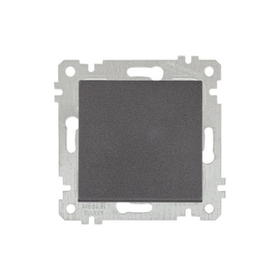 Выключатель 1-клав. (скрытый, без рамки, винт. зажим) дымчатый, RITA, MUTLUSAN