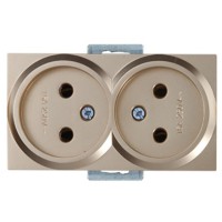 Розетка 2-ая (скрытая, б/з) золото, RITA, MUTLUSAN