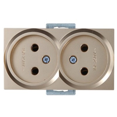 Розетка 2-ая (скрытая, б/з) золото, RITA, MUTLUSAN