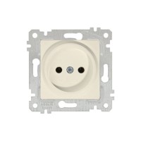 Розетка 1-ая (скрытая, без рамки, б/з) кремовая, RITA, MUTLUSAN Розетка 1-ая (скрытая, без рамки, б/з) кремовая, RITA, MUTLUSAN