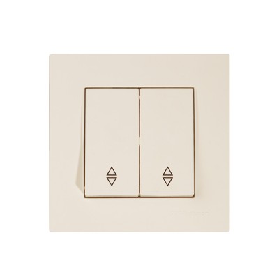 Выключатель проходной 2-клав. (скрытый, винт. зажим) кремовый, RITA, MUTLUSAN