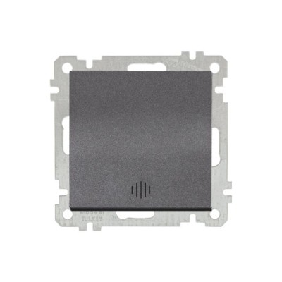 Выключатель 1-клав. (с подсветкой, скрытый, винт. зажим) дымчатый, ELITRA, MUTLUSAN