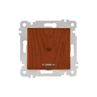 Выключатель 1-клав. (с подсветкой, скрытый, без рамки, винт. зажим) вишня, RITA, MUTLUSAN