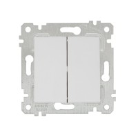Выключатель 2-клав. (скрытый, без рамки, винт. зажим) белый, RITA, MUTLUSAN Выключатель 2-клав. (скрытый, без рамки, винт. зажим) белый, RITA, MUTLUSAN