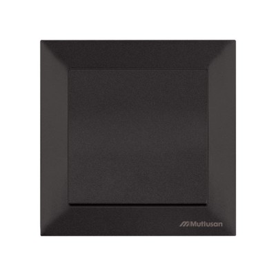 Выключатель 1-клав. двухполюсный (скрытый, винт. зажим) черный, DARIA, MUTLUSAN