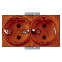 Розетка 2-ая (скрытая, с/з) орех, RITA, MUTLUSAN Розетка 2-ая (скрытая, с/з) орех, RITA, MUTLUSAN