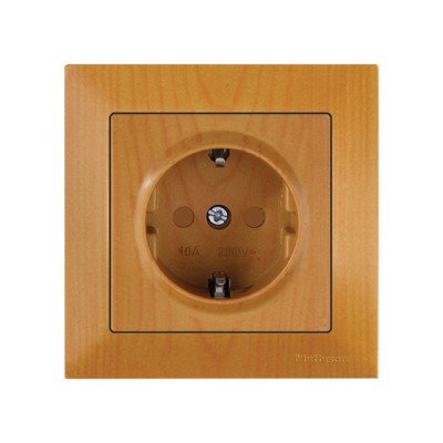 Розетка 1-ая (скрытая, с/з, шторки) дуб, DARIA, MUTLUSAN