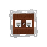 Розетка компьютерная 2xRJ45 (Cat5e, скрытая, без рамки) орех, RITA, MUTLUSAN Розетка компьютерная 2xRJ45 (Cat5e, скрытая, без рамки) орех, RITA, MUTLUSAN